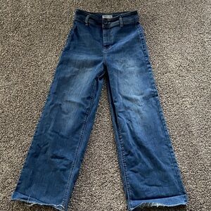 Oat New York Wide-Leg High-Rise Jeans in Dark Blue